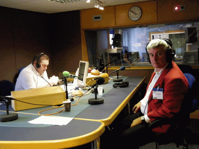 Sean Hillen on BBC radio, author speaking in Ireland